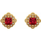 Cushion 4-Prong Vintage-Inspired Earrings