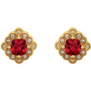 Cushion 4-Prong Vintage-Inspired Earrings