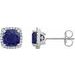 Round 4-Prong Halo-Style Earrings