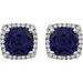 Round 4-Prong Halo-Style Earrings