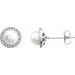 Round 4-Prong Halo-Style Birthstone Stud Earrings