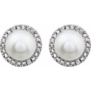 Round 4-Prong Halo-Style Birthstone Stud Earrings