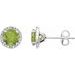 Round 4-Prong Halo-Style Birthstone Stud Earrings