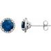 Round 4-Prong Halo-Style Birthstone Stud Earrings