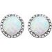 Round 4-Prong Halo-Style Birthstone Stud Earrings
