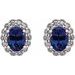 Oval 4-Prong Halo-Style Earrings