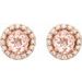 Round 4-Prong Halo-Style Earrings