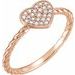 Pavé-Style Heart Rope Ring