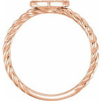 Pavé-Style Heart Rope Ring