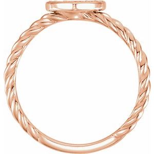 Pavé-Style Heart Rope Ring