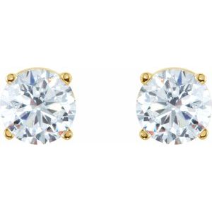 Round 4-Prong Lightweight Stud Earrings