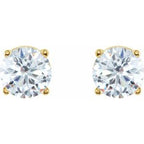 Round 4-Prong Lightweight Stud Earrings