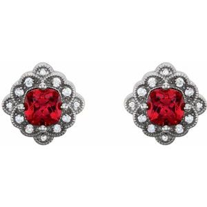 Cushion 4-Prong Vintage-Inspired Earrings