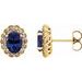Oval 4-Prong Halo-Style Earrings