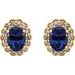 Oval 4-Prong Halo-Style Earrings
