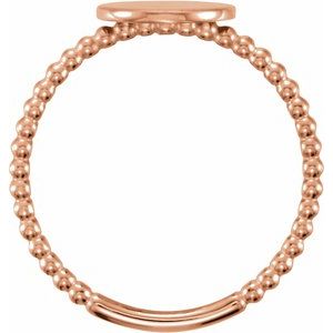 Be Posh® Engravable Beaded Signet Ring