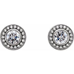 Bezel-Set Beaded Earrings