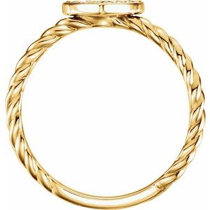 Pavé-Style Heart Rope Ring