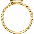 Pavé-Style Heart Rope Ring