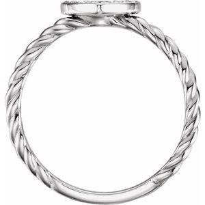 Pavé-Style Heart Rope Ring