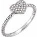 Pavé-Style Heart Rope Ring