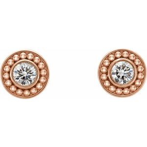Bezel-Set Beaded Earrings