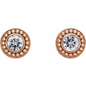 Bezel-Set Beaded Earrings
