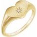 Heart Starburst Signet Ring