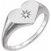Heart Starburst Signet Ring