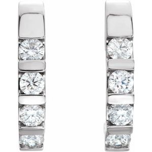 Channel-Set J-Hoop Earrings