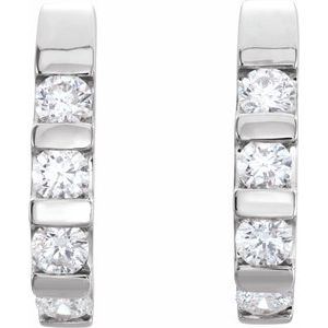 Channel-Set J-Hoop Earrings