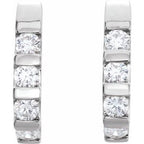 Channel-Set J-Hoop Earrings