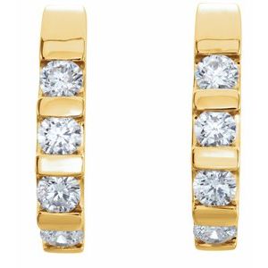 Channel-Set J-Hoop Earrings