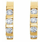 Channel-Set J-Hoop Earrings