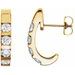 Channel-Set J-Hoop Earrings