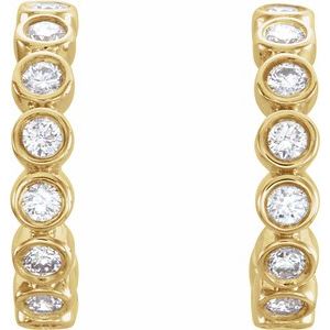 Bezel-Set Hoop Earrings