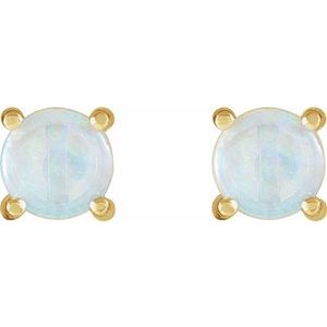 Round 4-Prong Cabochon Earrings
