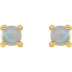 Round 4-Prong Cabochon Earrings
