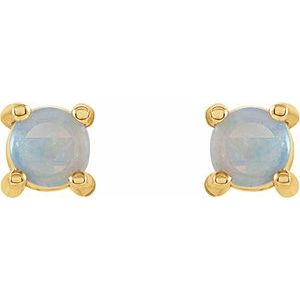 Round 4-Prong Cabochon Earrings