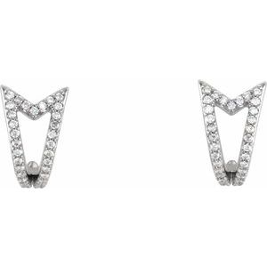 Geometric J-Hoop Earrings