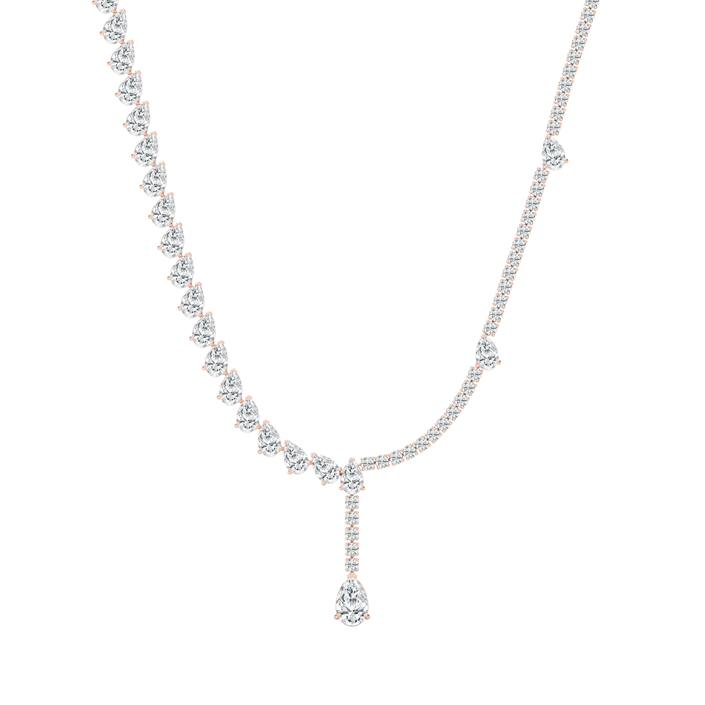 37 ⅔ ctw Pear LGD Drop Tennis Necklace - 18 Inches - Signature Collection