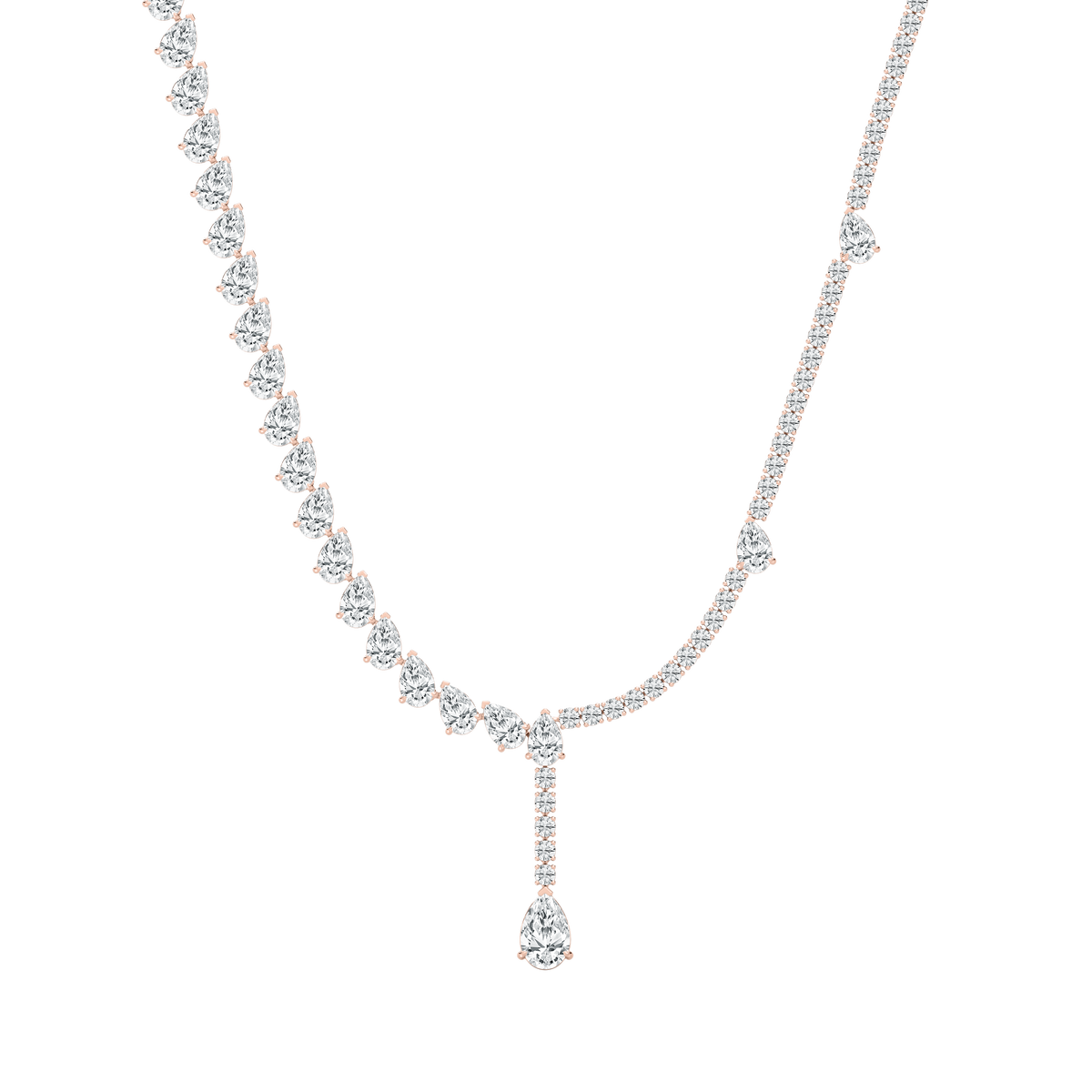 37 ⅔ ctw Pear LGD Drop Tennis Necklace - 18 Inches - Signature Collection