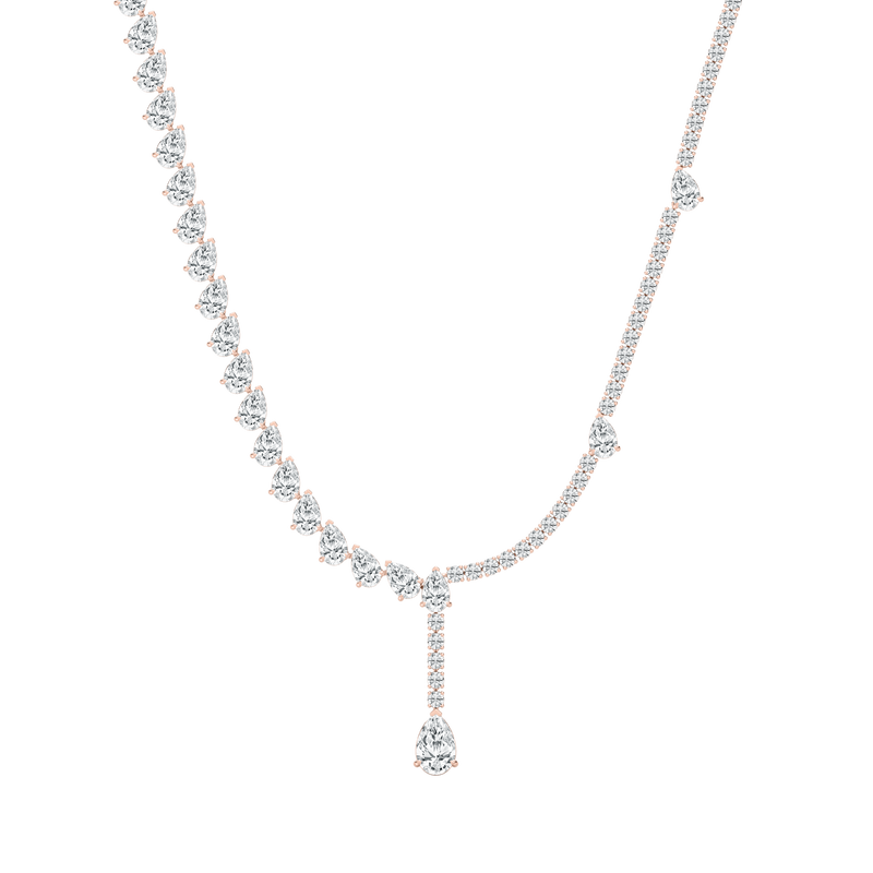37 ⅔ ctw Pear LGD Drop Tennis Necklace - 18 Inches - Signature Collection