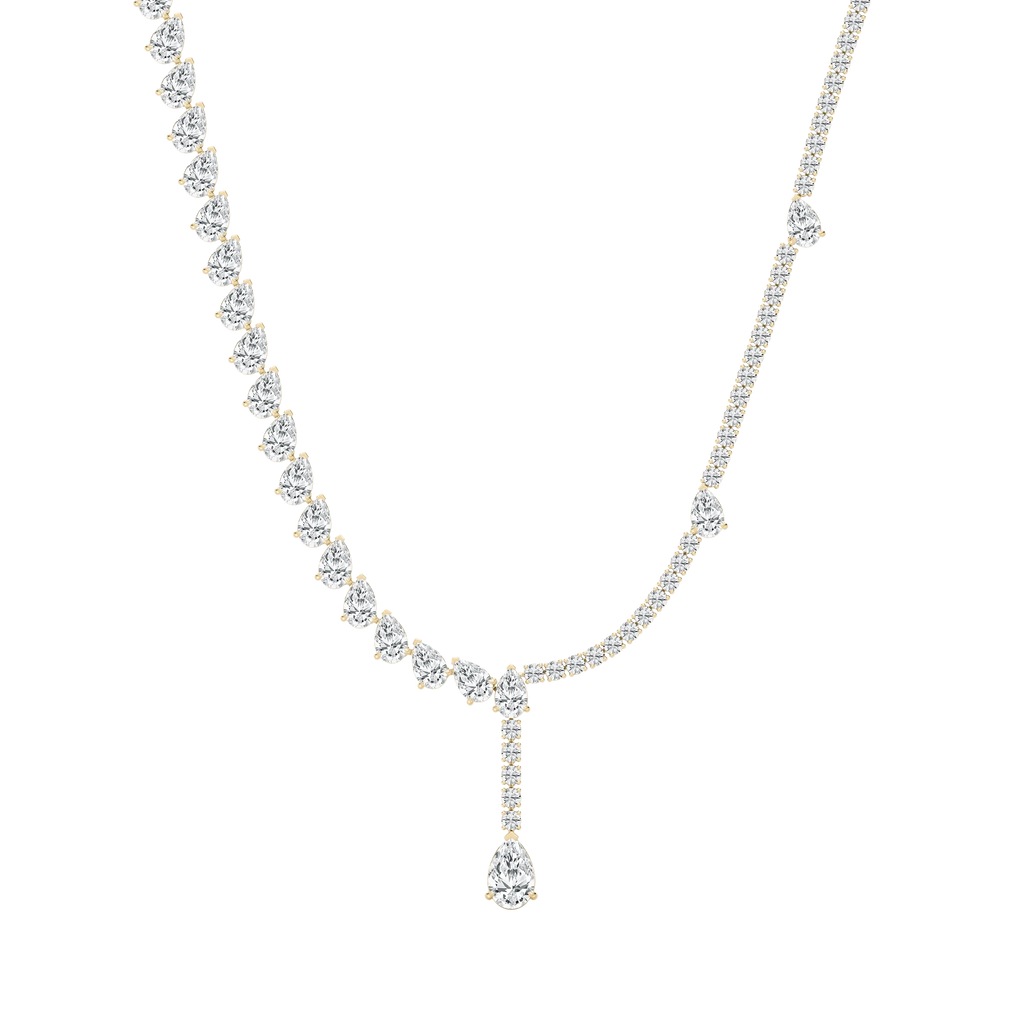 37 ⅔ ctw Pear LGD Drop Tennis Necklace - 18 Inches - Signature Collection