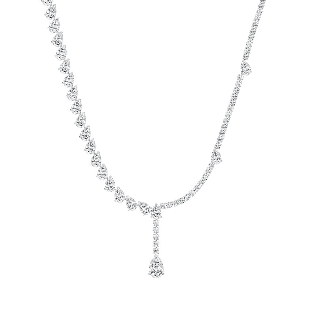 37 ⅔ ctw Pear LGD Drop Tennis Necklace - 18 Inches - Signature Collection