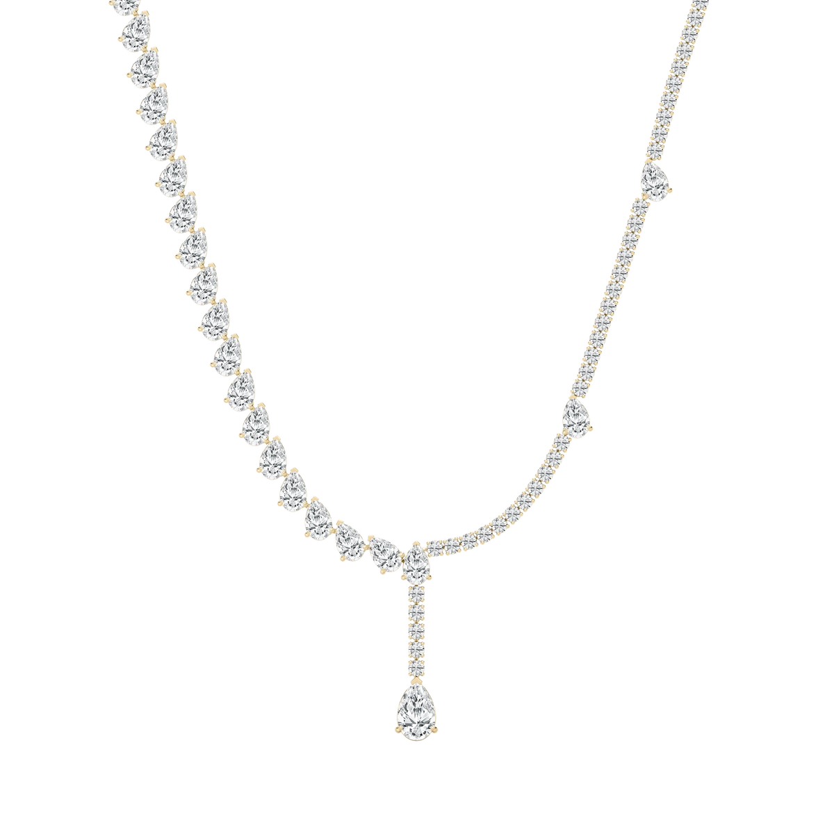 37 ⅔ ctw Pear LGD Drop Tennis Necklace - 18 Inches - Signature Collection