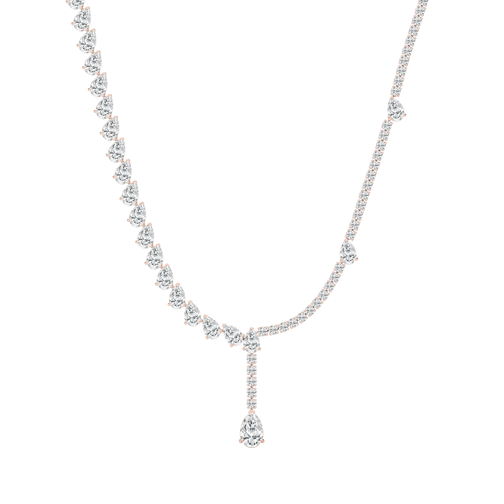 37 ⅔ ctw Pear LGD Drop Tennis Necklace - 18 Inches - Signature Collection