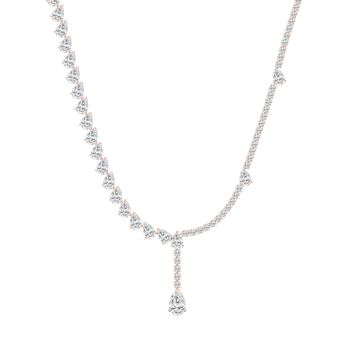 37 ⅔ ctw Pear LGD Drop Tennis Necklace - 18 Inches - Signature Collection
