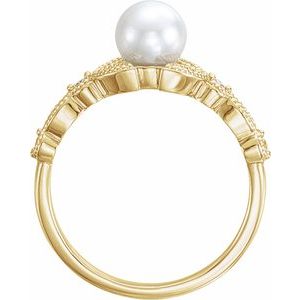 Pearl Leaf Ring
