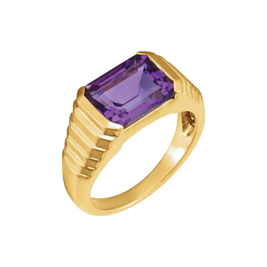 Emerald Bezel-Set Ring